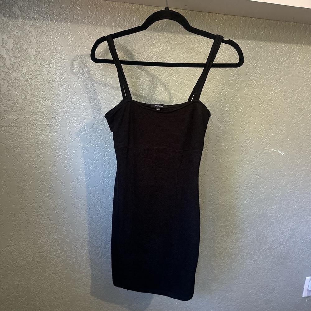 black mini dress